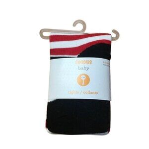 Gymboree Baby Tights – Size 3-6M, Black, Red & White, Sock & Shoe Print, Soft &